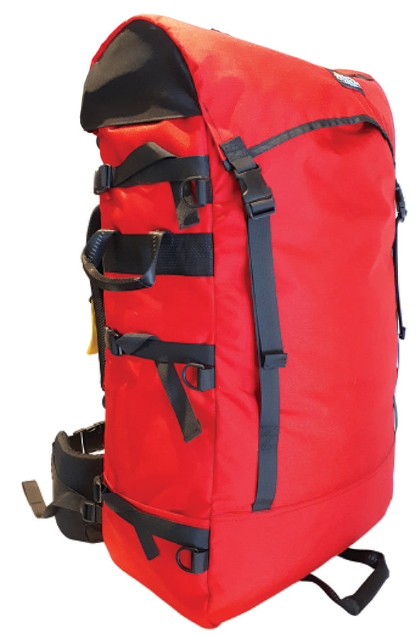 Red Ostrom Quetico Canoe Pack, Portage Pack front and side view, Canada, image