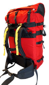 Red Ostrom Quetico Canoe Pack, Portage Pack back view with shoulder straps and hip belt, Canada, image